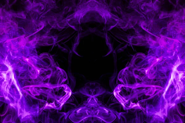 Фантастический Отпечаток Одежды Футболки Толстовки Цветной Фиолетовый Дым Виде Черепа — стоковое фото