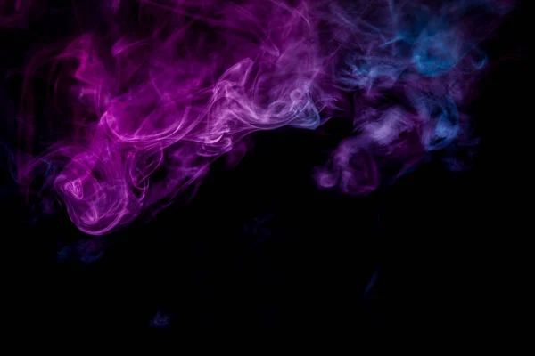Nuvem Rosa Azul Fumaça Fundo Isolado Preto Antecedentes Fumaça Cuba — Fotografia de Stock