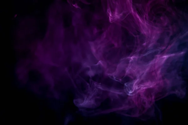 Farbenfroher Rosa Und Blauer Rauch Auf Schwarzem Isoliertem Hintergrund Hintergrund — Stockfoto