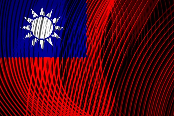 Státní Vlajka Tchaj Wanu Pozadí Geometrické Pruhy Neon — Stock fotografie