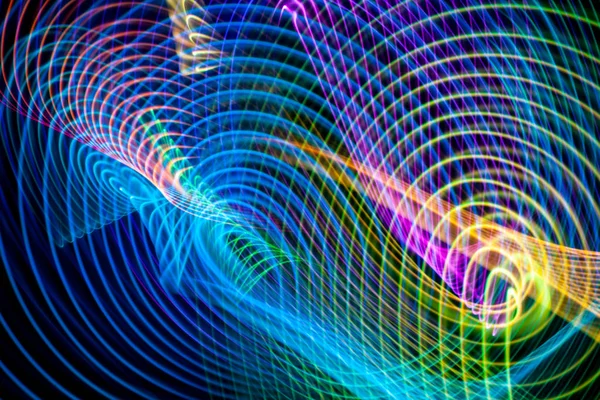 Neon Colors Green Red Blue Yellow Pink Spiral Lines Abstract — Stock Photo, Image