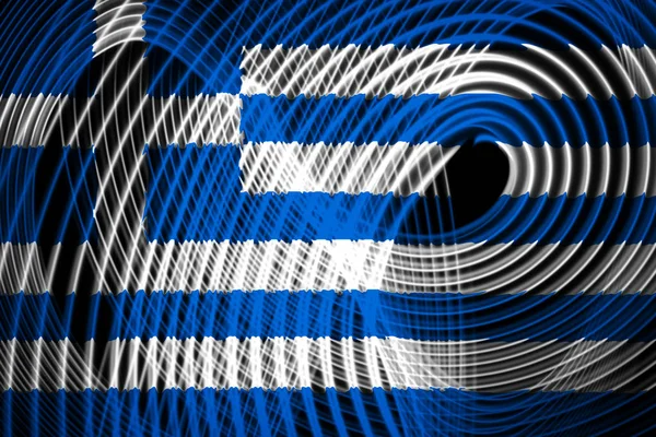 National Flag Greece Background Neon Geometric Stripes — Stock Photo, Image