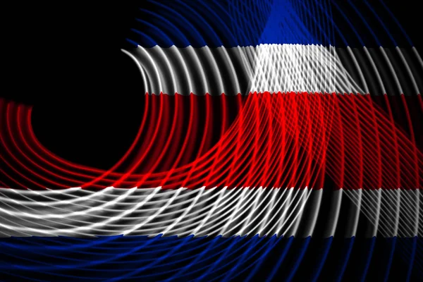 Bandeira Nacional Costa Rica Fundo Listras Geométricas Néon — Fotografia de Stock
