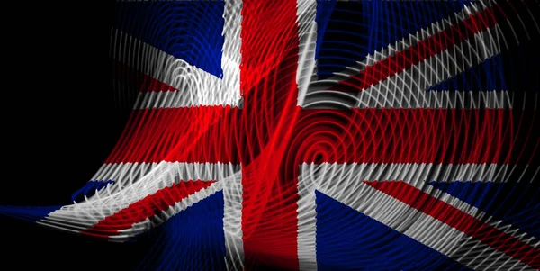 Bandeira Nacional Reino Unido Fundo Listras Geométricas Néon — Fotografia de Stock