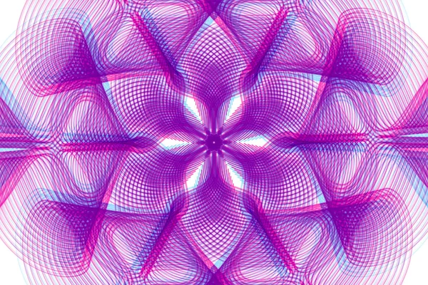 Abstract motion graphics with colored pink spirals and fractals on a white background . Parametric movement. Abstract futuristic space background.