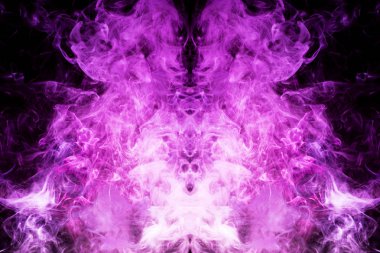 Pembe bulut duman siyah arka plan bir kafatası, canavar, dragon siyah Yalıtılmış zemin şeklinde izole. MoCap cool t-shirt için