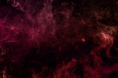 Kalın sarı ve kırmızı siyah bir duman arka plan izole. Vap duman arka plan