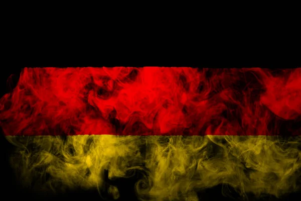 National Flag Germany Thick Colored Smoke Black Isolated Background — Stock Photo, Image