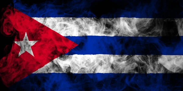 Bandera Nacional Cuba Humo Color Grueso Sobre Fondo Negro Aislado — Foto de Stock
