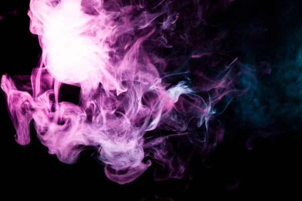 Толстый Розовый Фиолетовый Дым Черном Изолированном Фоне Фон Дыма Вап — стоковое фото