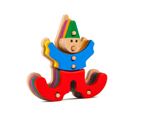 Zdjęcie Drewniane Zabawki Dla Dzieci Klaun Sorter Clown Kształcie Sortownik — Zdjęcie stockowe
