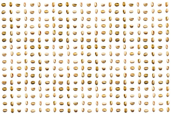 Inshell Pistachios Cracked Pistachios White Background Top View Pistachio Nuts — Stock Photo, Image