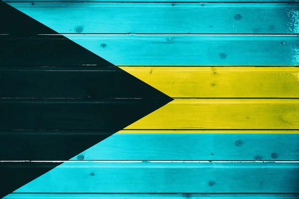 Bahamalar Ahşap Arka Plan Üzerinde Bayrağı — Stok fotoğraf
