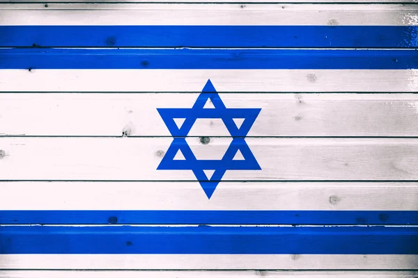 Nationalflagge Von Israel Auf Einem Hölzernen Hintergrund — Stockfoto