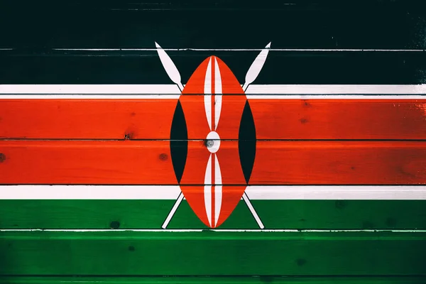 Государственный Флаг Кении Деревянном Фоне — стоковое фото