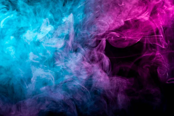 Thick Colorful Pink Blue Smoke Form Sky Black Isolated Background — Stock Photo, Image