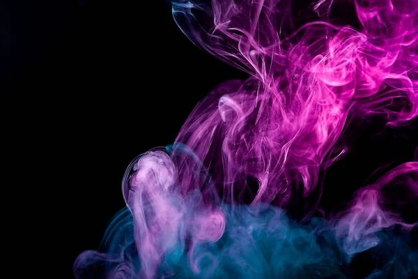 Fumée Rose Bleue Épaisse Sous Forme Ciel Sur Fond Isolé — Photo