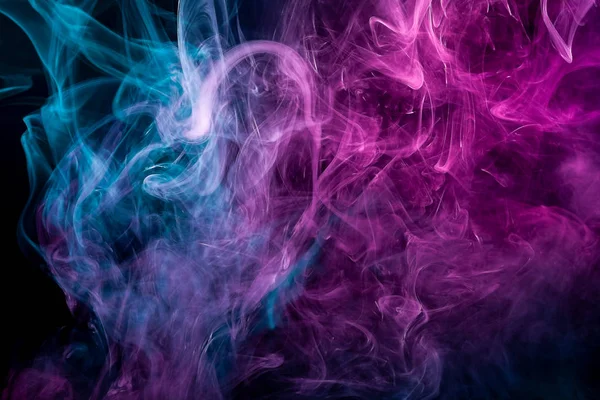 Pink Blue Cloud Smoke Black Isolated Background Background Smoke Vap — Stock Photo, Image