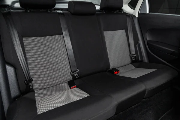 Novosibirsk, Rusya - 30 Ocak 2019: Volkswagen Polo, arka koltuklar close-up. Fotoğraf üzerinde bir park Novosibirs içinde modern bir araba