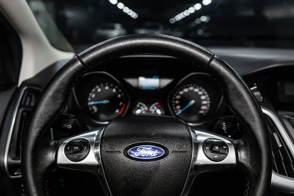 Νοβοσιμπίρσκ Ρωσία Φεβρουάριος 2019 Ford Focus Κοντινό Πλάνο Από Ταμπλό — Φωτογραφία Αρχείου