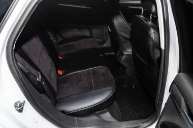 Novosibirsk, Rusya Federasyonu-01 Şubat 2019: Ford Mondeo, arka koltuklar close-up. Fotoğraf üzerinde bir park Novosibirs içinde modern bir araba