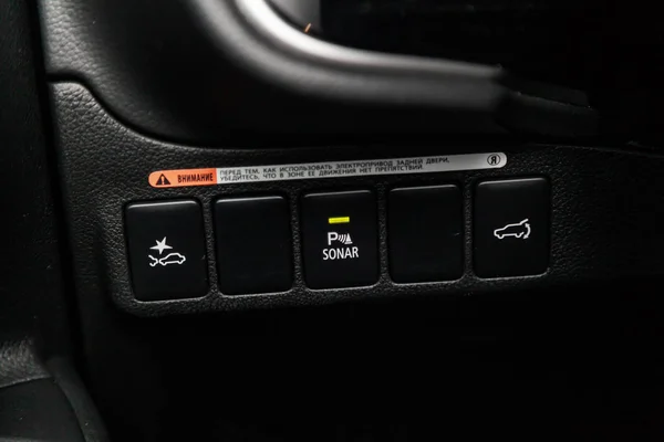 Novosibirsk Russia February 2019 Mitsubishi Outlander Close Buttons Photography Modern — Stock Photo, Image