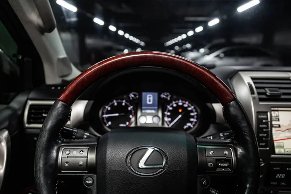 Nowosybirsk Rosja Lutego 2019 Lexus Gx460 Szczelnie Góry Deska Rozdzielcza — Zdjęcie stockowe