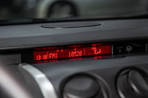 Novosibirsk Russia February 2019 Mazda Close Dashboard Player Radio Photography — Stock Photo, Image