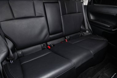 Novosibirsk, Rusya - 05 Şubat 2019: Subaru Forester, arka koltuklar close-up. Fotoğraf üzerinde bir park Novosibirs içinde modern bir araba
