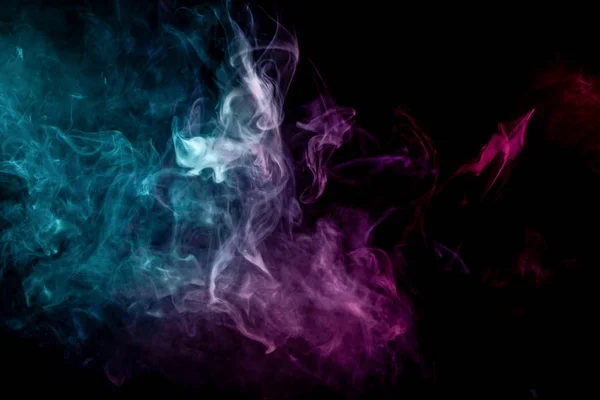 Movimento Abstrato Congelado Fumaça Explosão Várias Cores Azuis Rosa Fundo — Fotografia de Stock