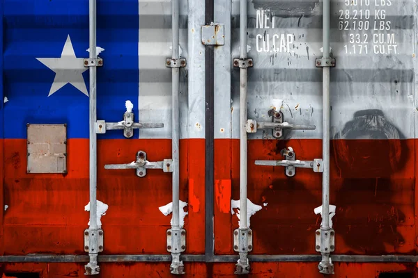 Flagga Chile Tråkig Metall Bakgrund — Stockfoto