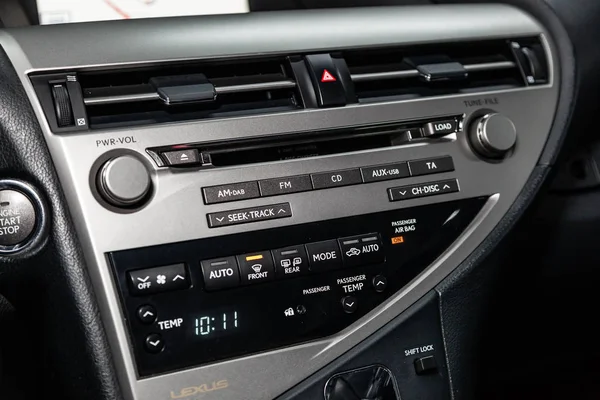 Одесса Російська Федерація Лют 2019 Lexus 350 Закри Dashboard Радіо — стокове фото