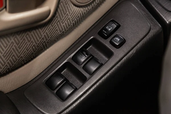 Novosibirsk Rusia Febrero 2019 Toyota Highlander Close Side Door Buttons —  Fotos de Stock