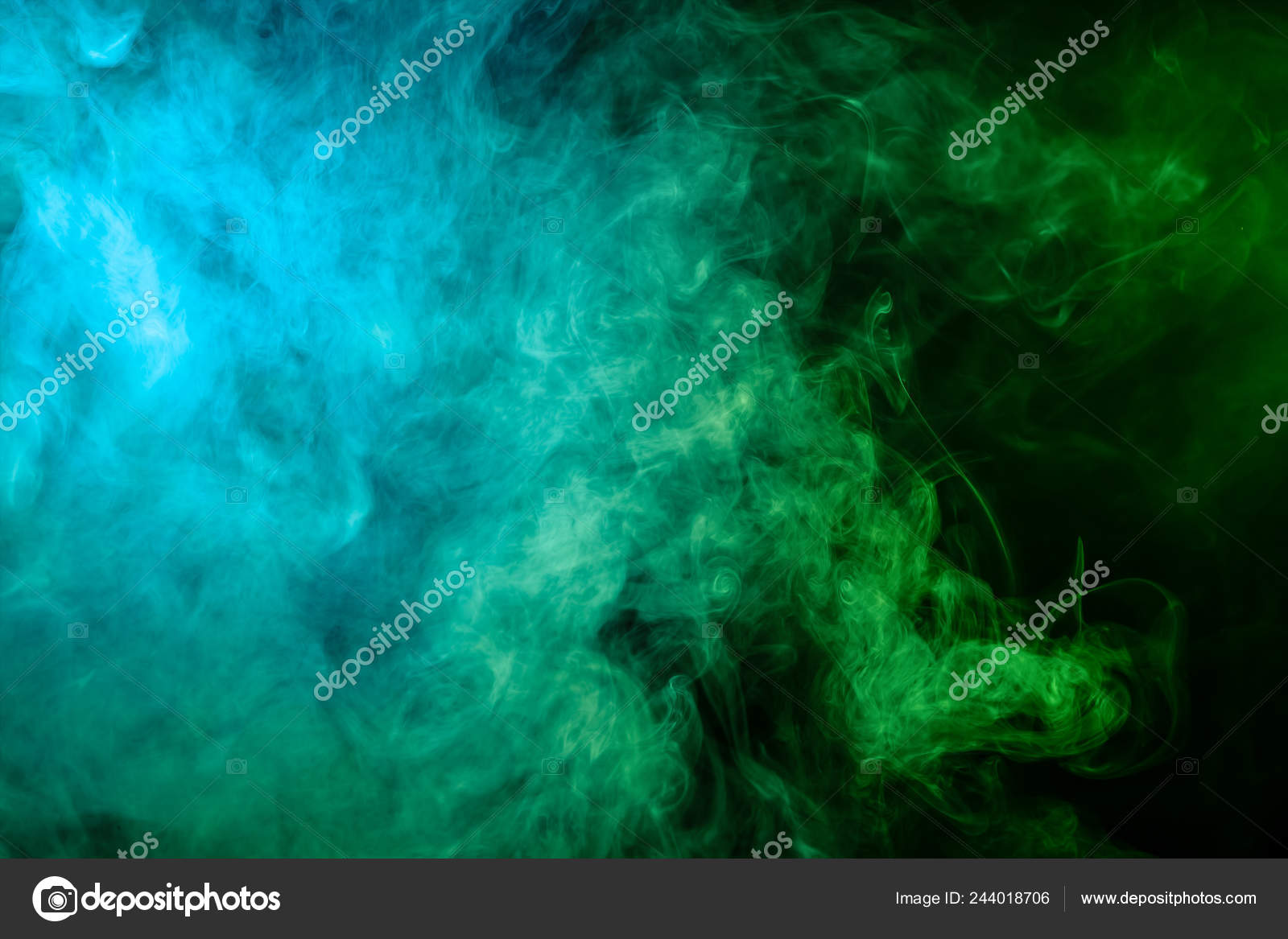 Blue Green Bomb Smoke Black Isolated Background Stock Photo by ...