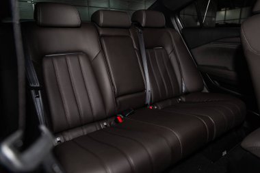 Novosibirsk, Rusya - 10 Şubat 2019: Mazda 6, arka koltuklar close-up. Fotoğraf üzerinde bir park Novosibirs içinde modern bir araba