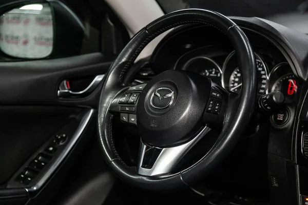 Novosibirsk Rusland Februari 2019 Mazda Close Van Het Dashboard Eventuele — Stockfoto