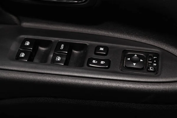 Novosibirsk Russia February 2019 Mitsubishi Outlander Close Side Door Buttons — Stock Photo, Image