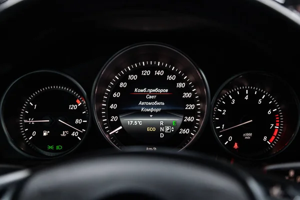 Novosibirsk Russia February 2019 Mercedes Benz Class E200 Close Dashboard — 图库照片