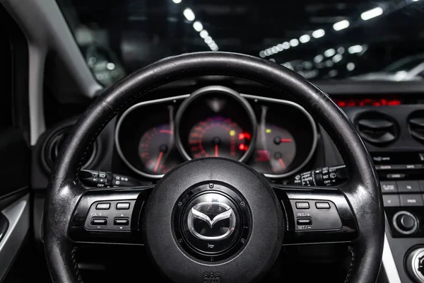 Novosibirsk Rusland Februari 2019 Mazda Sluiten Omhoog Van Het Dashboard — Stockfoto