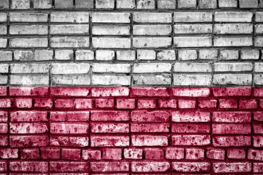 Bir tuğla zemin üzerine ulusal bayrak Polonya. Polonya için kavram görüntü: dil, insanlar ve kültür.