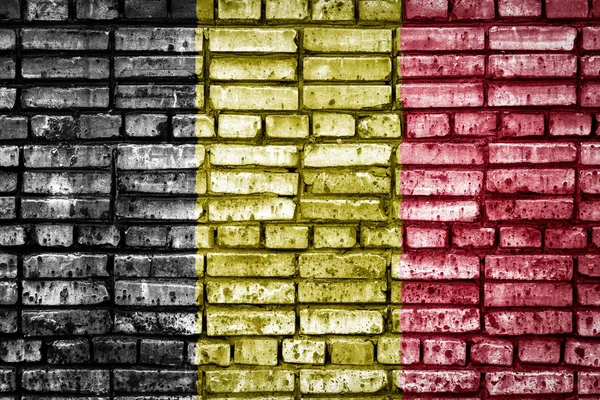 Flaga Narodowa Polska Tle Cegły Obrazek Koncepcyjny Belgia Język Ludzi — Zdjęcie stockowe