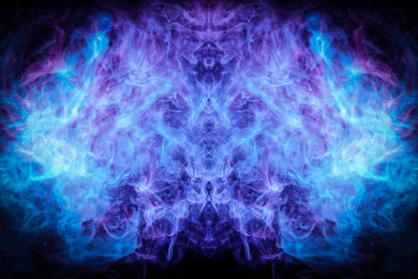 abstract fractal background.  Fantasy  blue and pink smoke abstract on black background.