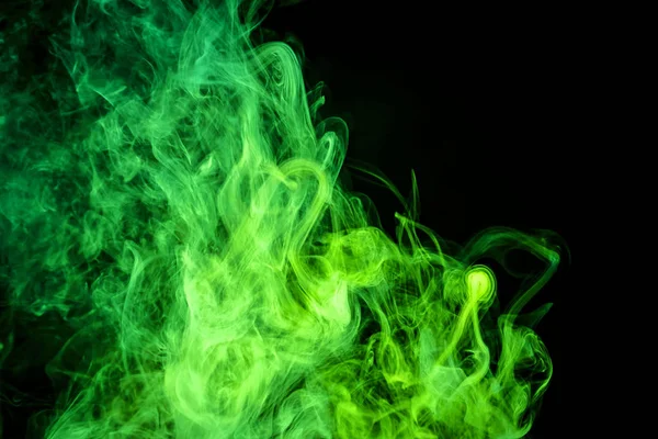 Зелений Дим Бомби Чорному Ізольованому Фоні — стокове фото