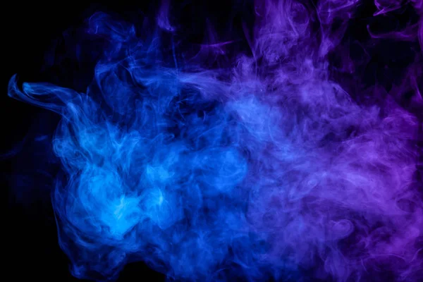 Niebla Coloreada Con Gel Azul Brillante Sobre Fondo Oscuro — Foto de Stock