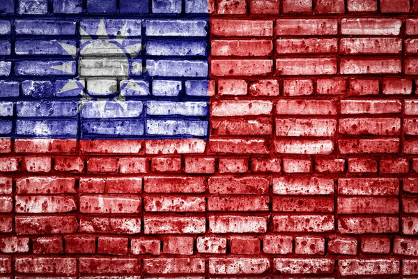 Státní Vlajka Tchaj Wanu Cihlová Kjiž Existující Léčbě Koncept Obrázek — Stock fotografie
