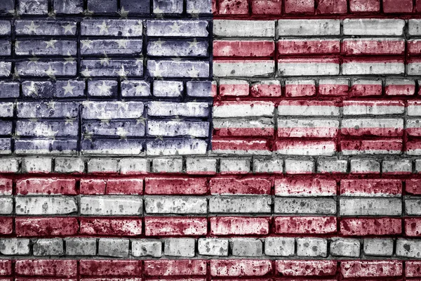 National Flag Usa Brick Background Concept Image Usa Language People — Stock Photo, Image