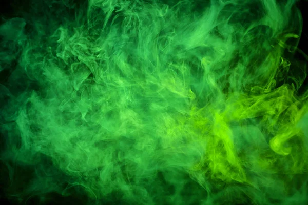 Туман Забарвлений Яскраво Зеленим Гелем Темному Фоні — стокове фото