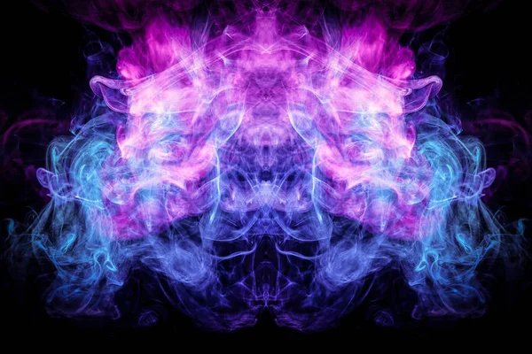 Cloud Blue Pink Smoke Form Skull Monster Dragon Black Isolated — Stock Photo, Image