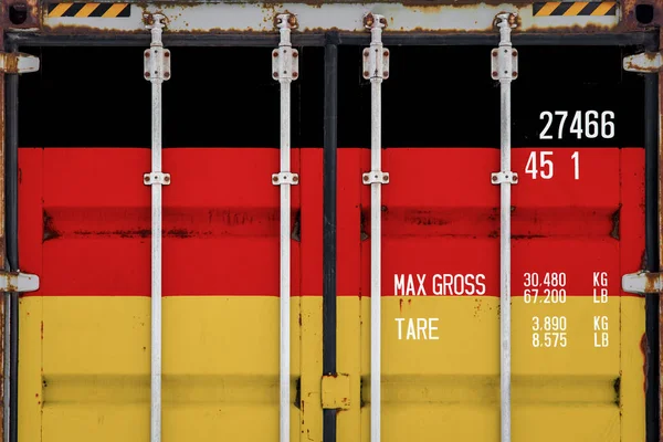 Primer Plano Del Contenedor Con Bandera Nacional Alemania Concepto Alemania — Foto de Stock