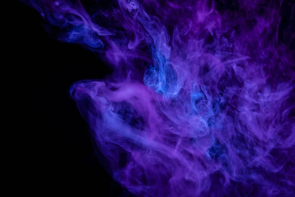Vastag Színes Kék Fekete Füst Elszigetelt Háttér Háttérben Füst Vap — Stock Fotó